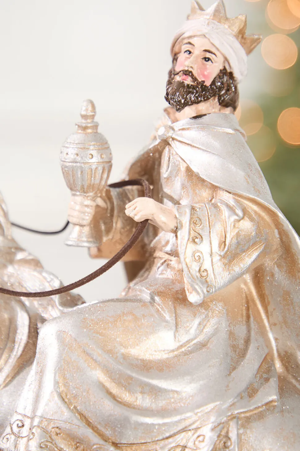 16" Resin Renaissance Three Kings with Animals - Set of 3