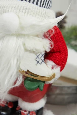 13” Resin Santa Gnome Figurine