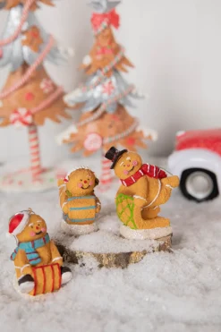 4” Resin Sledding Gingerbread Man Ornament