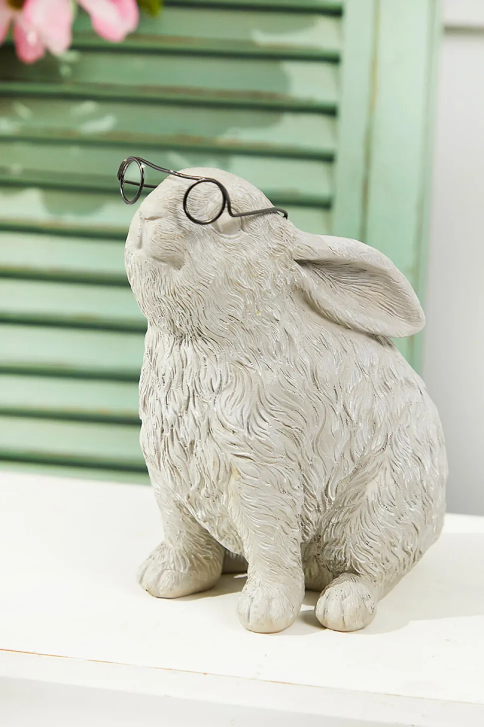 8” Resin Spectacle Bunny Figurine