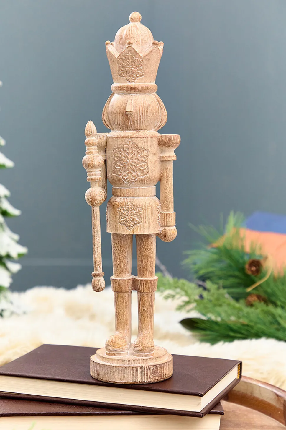 15" Resin Wood Carved Toy Soldier