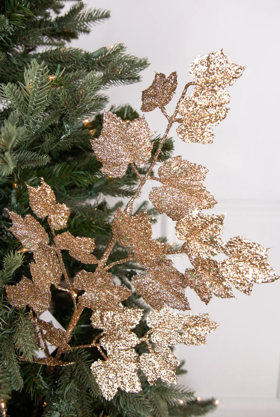 32” Rose Gold Glitter Leaf Stem