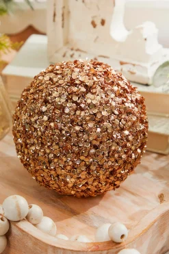 5" Rose Gold Sequins Acrylic Jewel Ball Ornament