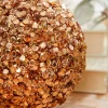 4" Rose Gold Sequins & Jewels Ball Ornament