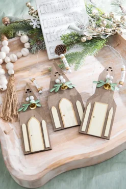 8" Rustic Church Ornament
