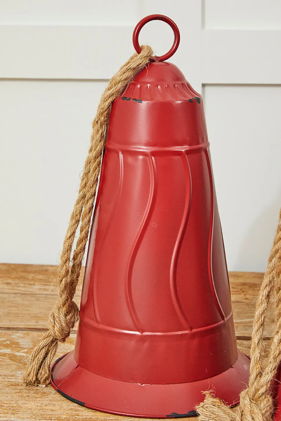 Rustic Red Metal Bell Ornament