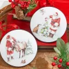 5.75” Santa and Animal Disc Ornament