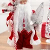 20" Santa Figure Holding Silver Tree