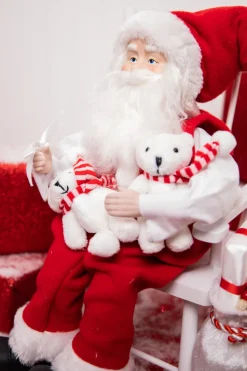 14” Santa in Chair With Bears