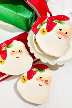 6" Santa Plates, Set of 4