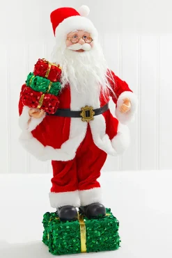 20" Santa Standing on a Gift Box