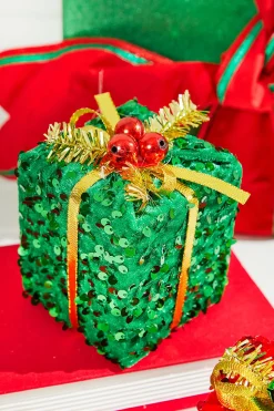 4" Sequin Gift Box Ornament