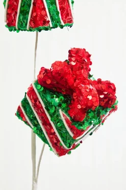 28" Sequin Gift Box Spray