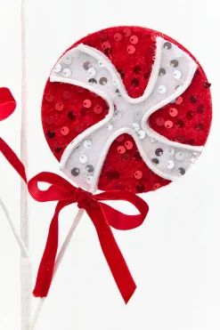 24" Sequin Peppermint Spray