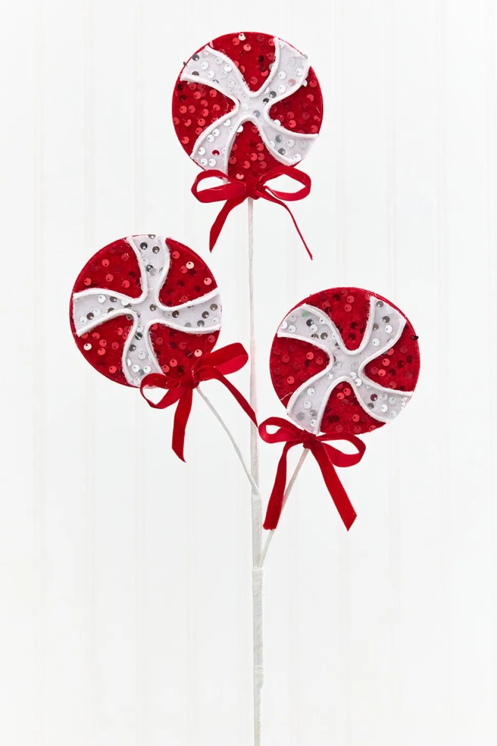24" Sequin Peppermint Spray