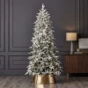 9' Shadow Woods Flocked Spruce Tree with 600 Warm White LED Lights