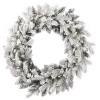 24" Shadow Woods Flocked Spruce Wreath with Warm White LED Lights