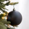 3.9” Shiny/Matte Black Shatterproof Ornaments - Set of 4
