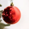 3.1” Shiny/Matte Christmas Red Shatterproof Ornaments - Set of 6