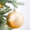 3.1” Shiny/Matte Light Gold Shatterproof Ornaments - Set of 6