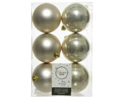 3.1” Shiny/Matte Pearl Shatterproof Ornaments - Set of 6