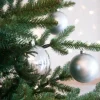 3.9” Shiny/Matte Silver Shatterproof Ornaments - Set of 4