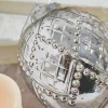 5" Silver Beaded Regal Burnished Mercury Glass Ornament