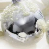 5" Silver Christmas Ball Ornament - Set of 6