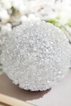 4" Silver Crystal Ball Ornament