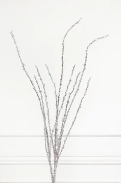 40" Silver Glitter Twig Branch