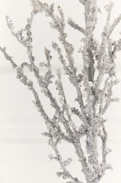 32" Silver Iced Sequin Bead Spray