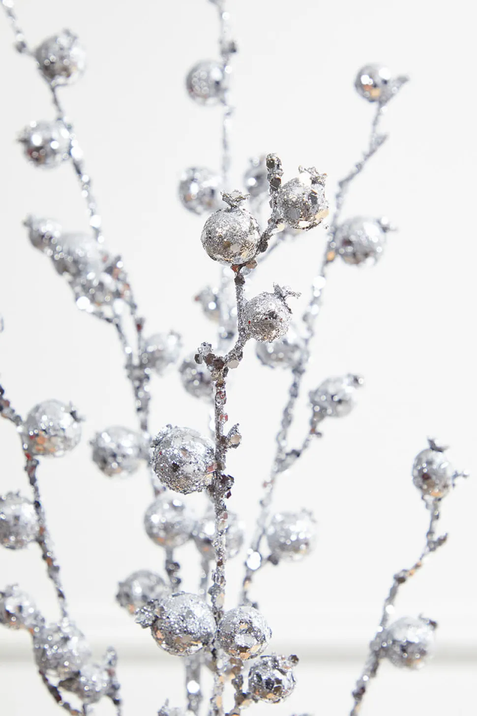 30” Silver Pomegranate Glitter Spray
