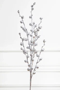 30” Silver Pomegranate Glitter Spray