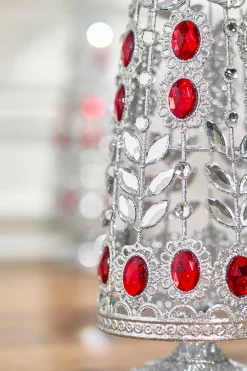 24" Silver Red Wire Tree