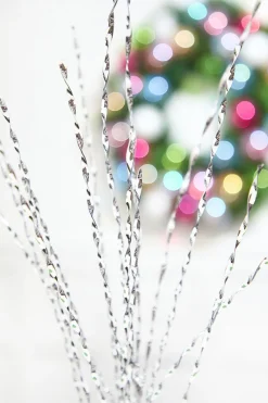 32" Silver Twisted Grass Spray