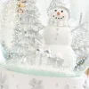 6.5" Silver & White Snowman Snow Globe