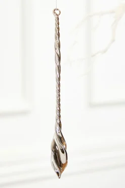 9" Slate Gray Drop Glass Ornament
