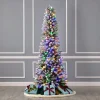 7' Slim Snow Kissed Pine Tree with 250 Multicolor LED Lights