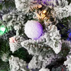 7' Slim Snow Kissed Pine Tree with 250 Multicolor LED Lights