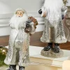 Small Resin Silver Snow Santa Figurine