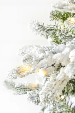 9' Snowcrest Pencil Pine Artificial Christmas Tree with 700 Color-Changing Lights