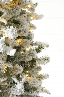 9' Snowcrest Pencil Pine Artificial Christmas Tree with 700 Color-Changing Lights