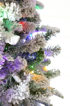 7.5' Snowcrest Pencil Pine Artificial Christmas Tree with 500 Color-Changing Lights