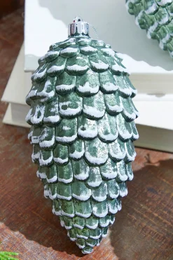 6.5" Snowed Pinecone Ornament - Set of 3