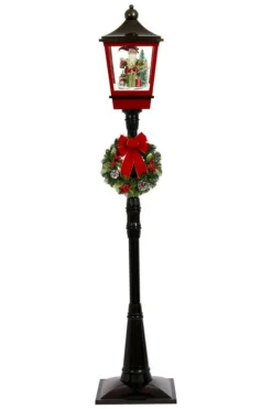 72" Snowing Lamp Post with Elf and Gift Boxes - Mark Roberts