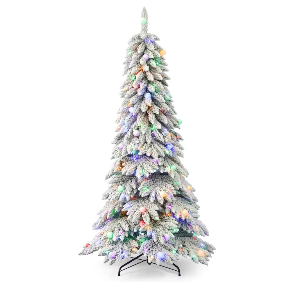 6.5' Snow Kissed Pine Tree with 350 Multicolor LED Lights