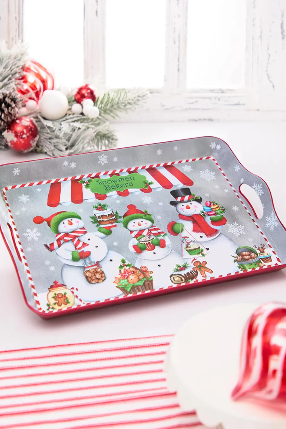 17.3" Snowman Bakery Christmas Tray