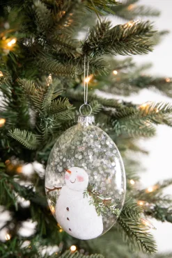 5” Snowman Family Glass Ornament