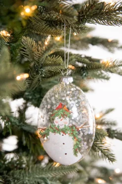 5” Snowman Family Glass Ornament