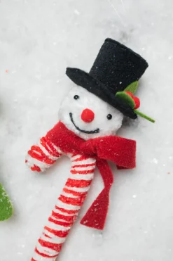 11” Snowman Ice Candy Cane Large Ornament